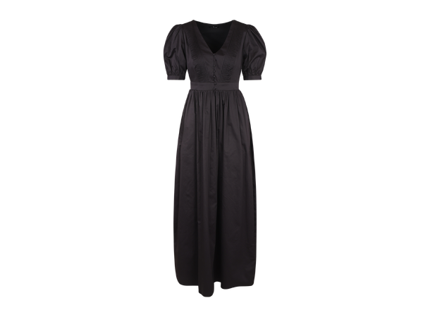 Sunnie Dress Black S Maxi pintuck cotton satin dress 