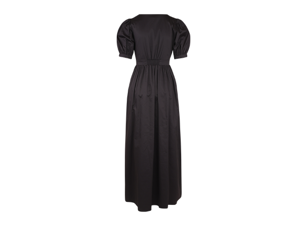 Sunnie Dress Black S Maxi pintuck cotton satin dress 
