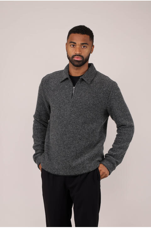 Tude Sweater Boiled wool zip sweater
