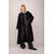 Ulla Coat Black M Long coat with lapel 