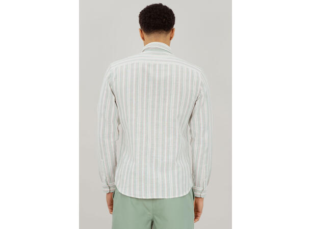 Arian Shirt Aqua Multi L Striped linen shirt 