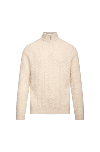 Edward Half-zip Cable half-zip wool sweater