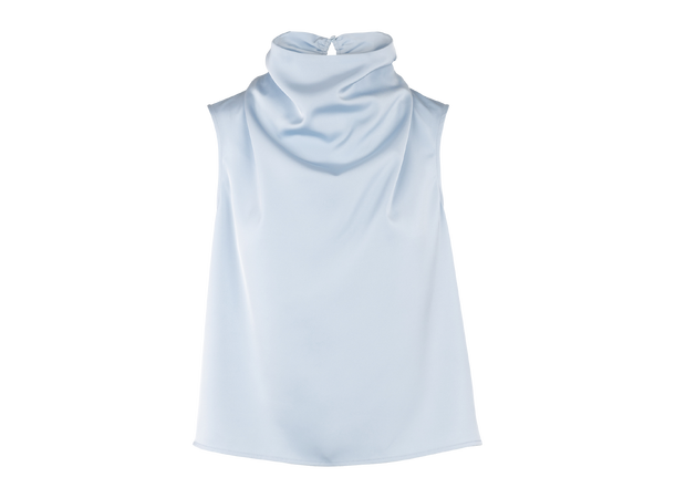 Ellinor Top Light Blue L Satin watefall top 