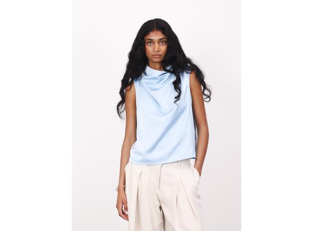 Ellinor Top Light Blue L Satin watefall top 