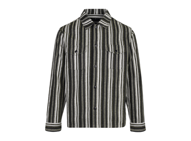Gedda Overhirt Olive L Velvet striped overshirt 