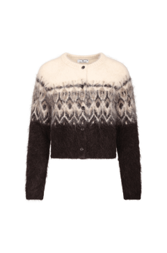 Hallie Cardigan Alpaca furry jacquard cardigan