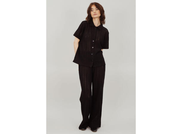 Helin Pants Black L Loose crochet pants 
