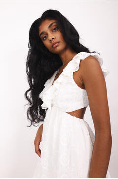 Hilli Dress Open back frill short dress