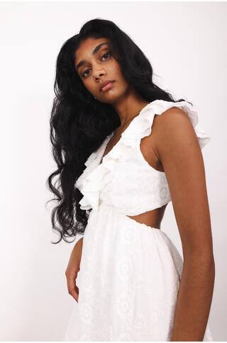 Hilli Dress Open back frill short dress
