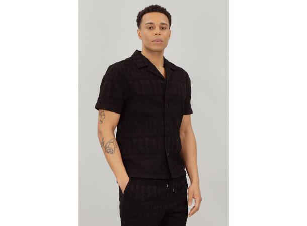 Hubert SS Shirt Black L Cotton structure SS shirt 