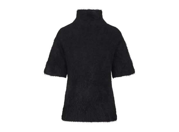 Leah SS Turtleneck Black S Short sleeved alpaca turtleneck 