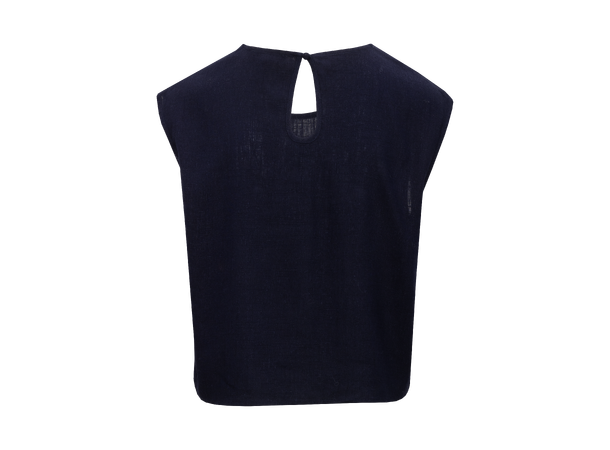 Lina Top Navy S Linen/Viscose top 