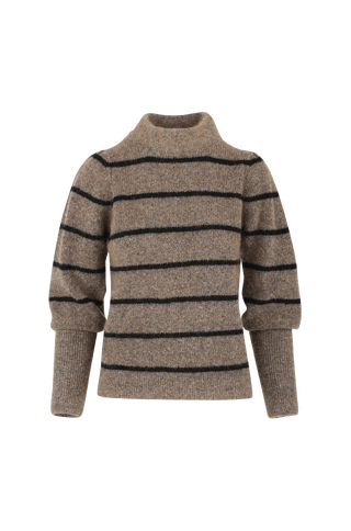 Mara Sweater Striped puffed sleeves mohair sweater