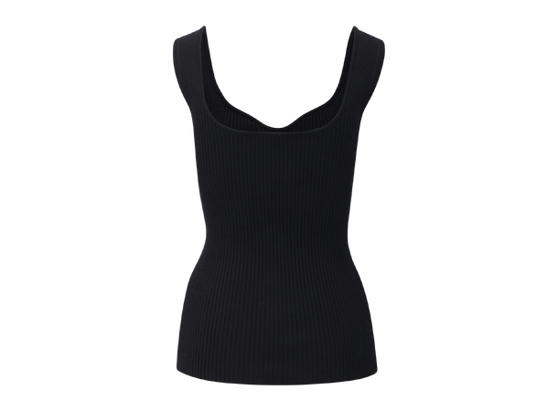 Marita Top Black M Sweetheart rib top 