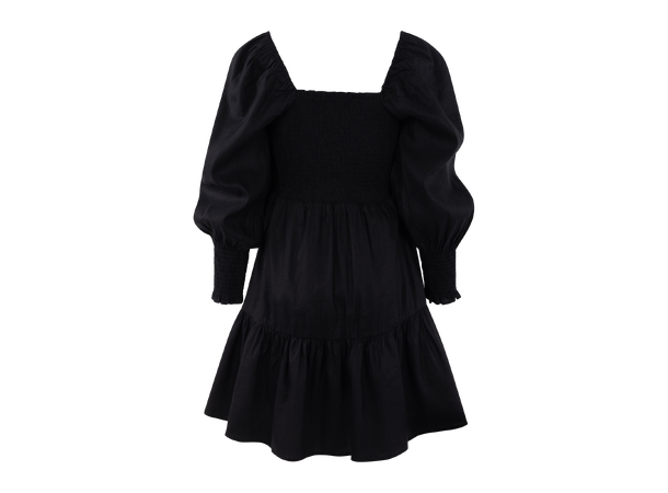 Milagros Dress Black M Stretch linen dress 
