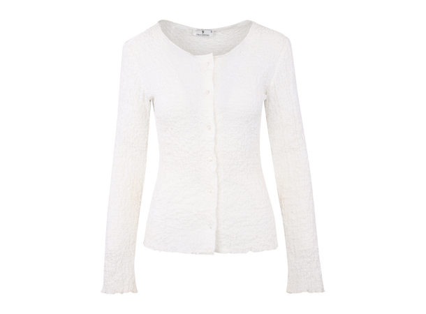Ona LS Blouse White M Crinkle cotton blouse 