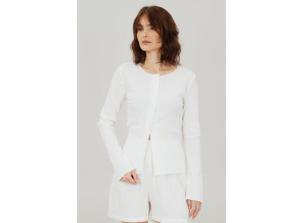 Ona LS Blouse White M Crinkle cotton blouse 