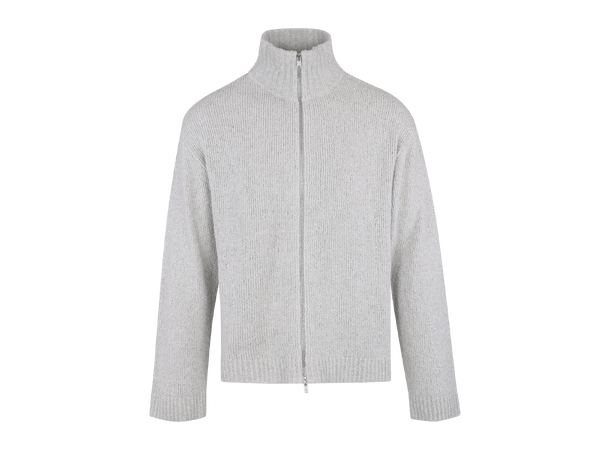 Pierre Cardigan Light grey M Teddy knit zip cardigan 