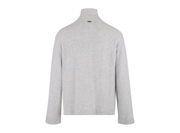 Pierre Cardigan Light grey M Teddy knit zip cardigan 