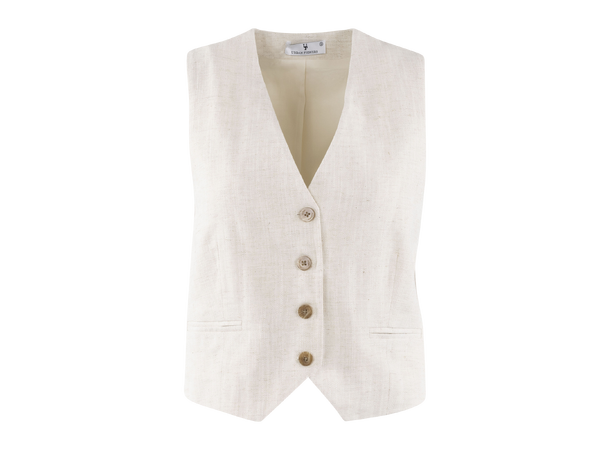 Selena Waistcoat Light Sand M Linen waistcoat 