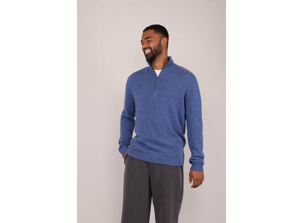 Tommi Half-zip Denim L Lambswool half-zip sweater 