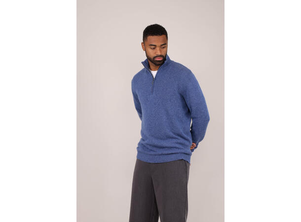 Tommi Half-zip Denim L Lambswool half-zip sweater 