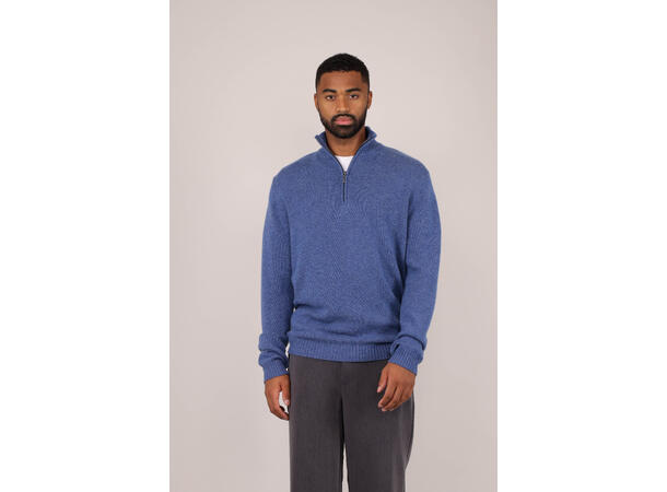 Tommi Half-zip Denim L Lambswool half-zip sweater 