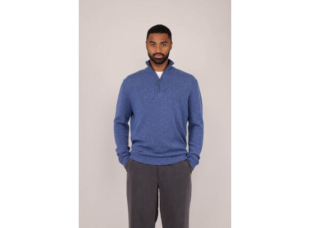 Tommi Half-zip Denim L Lambswool half-zip sweater 