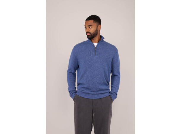 Tommi Half-zip Denim L Lambswool half-zip sweater 