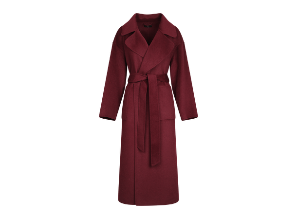 Ulla Coat Burgundy M Long coat with lapel 