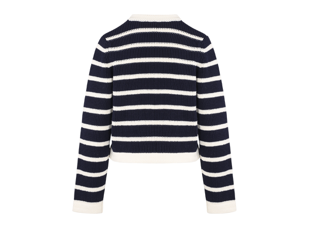 Valentine Cardigan Dark Navy L Striped cotton jacket 