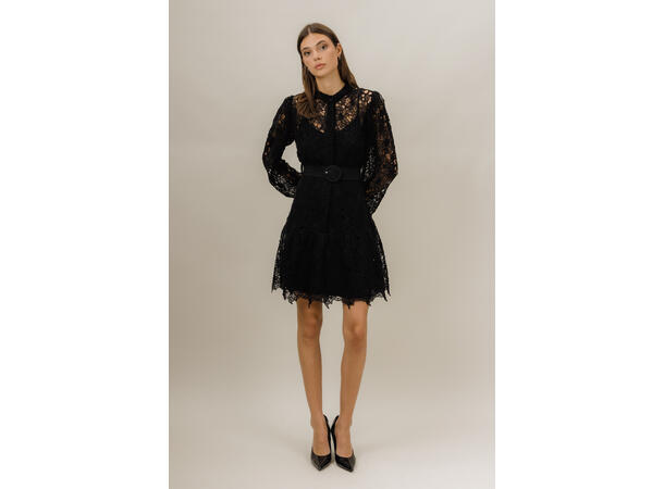 Adalira Dress Black S Cotton  lace dress 