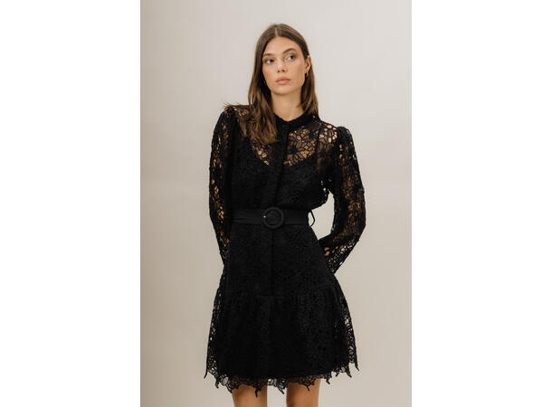 Adalira Dress Black S Cotton  lace dress 