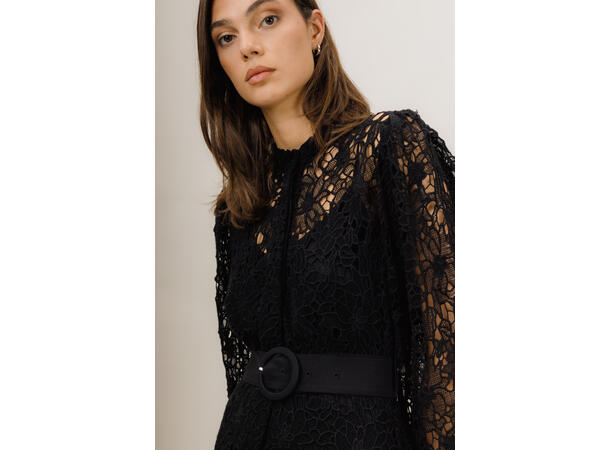 Adalira Dress Black S Cotton  lace dress 