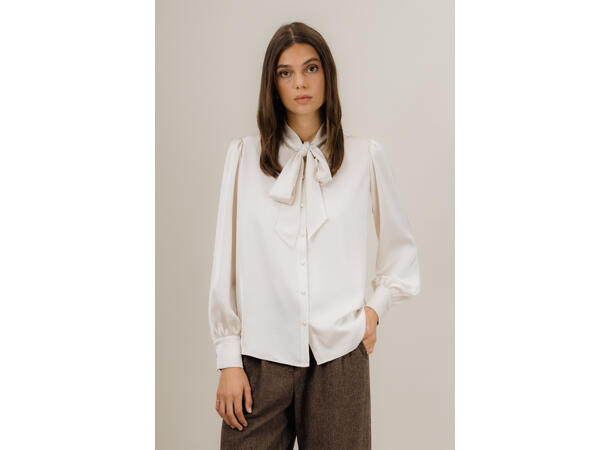 Keryn Blouse Light Silver S Tie-neck blouse 