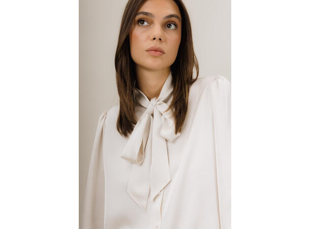 Keryn Blouse Light Silver S Tie-neck blouse 