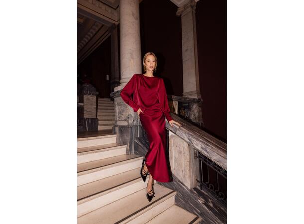 Kirstine Blouse Burgundy M Satin blouse 