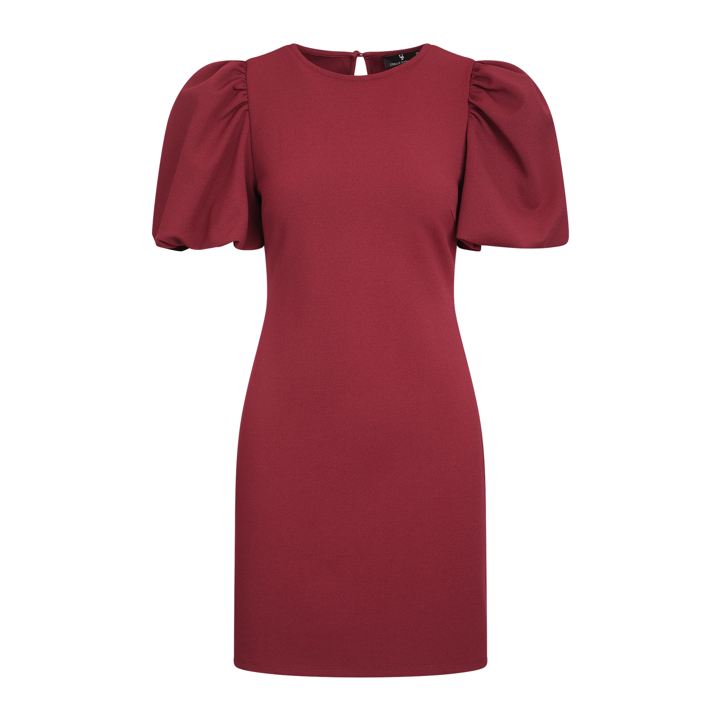 Keiyaa Dress Burgundy M Dress with puffed sleeves