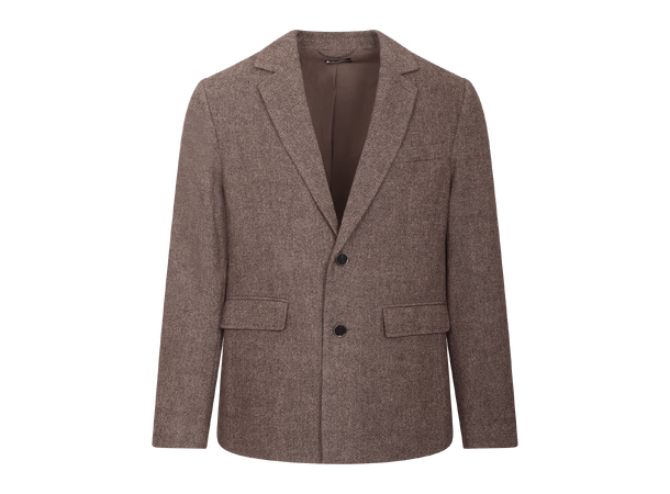Gray Blazer Dark Brown M Twill wool blazer 