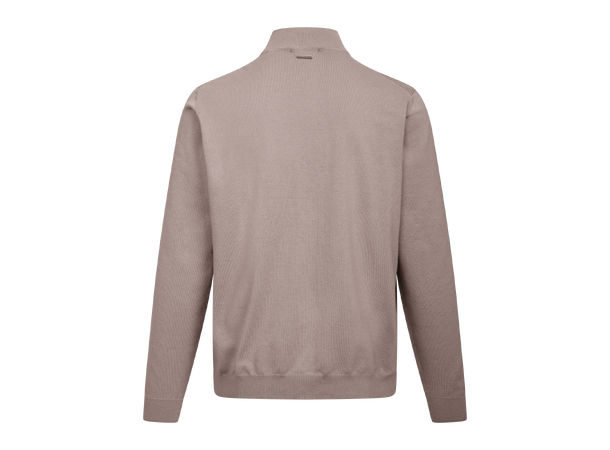 Jake Half-zip Dark Sand M Basic half-zip knit sweater 