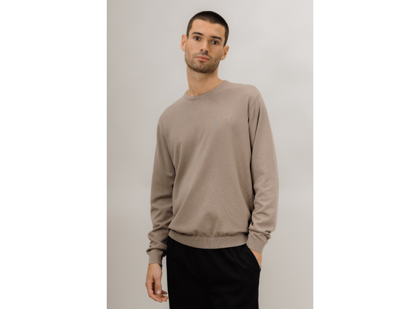 Jake Sweater Dark Sand M Basic knit sweater 