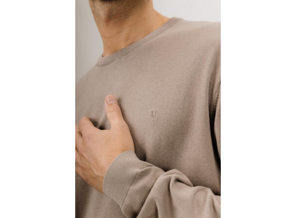 Jake Sweater Dark Sand M Basic knit sweater 
