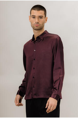 Lysander LS Shirt Crinkled satin shirt