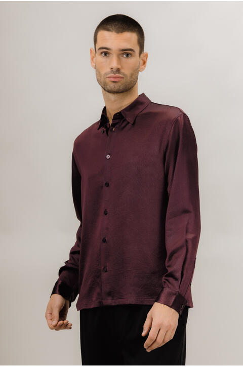 Lysander LS Shirt Crinkled satin shirt