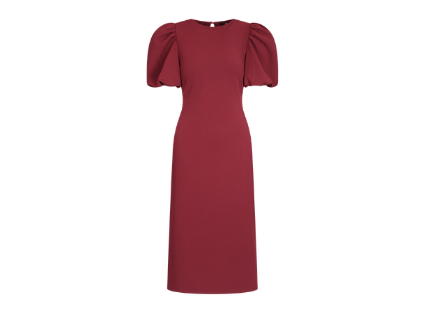 Cuba Dress Burgundy M Midi dress with puffed sleeves 