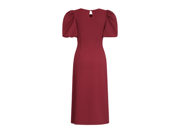 Cuba Dress Burgundy M Midi dress with puffed sleeves 