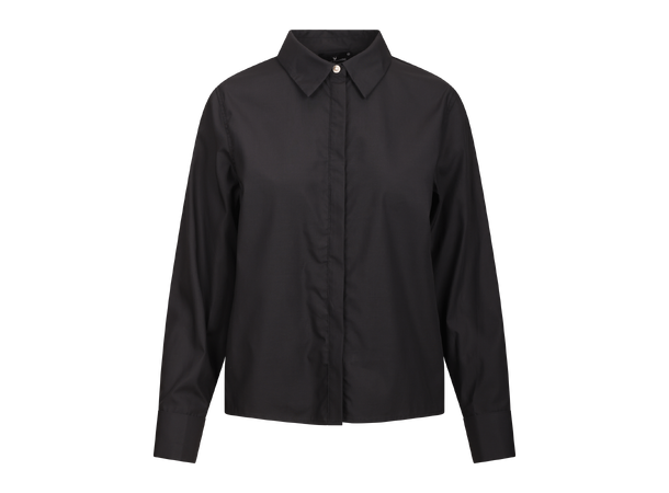 Grete Shirt Black S Tencel cotton shirt with chain 