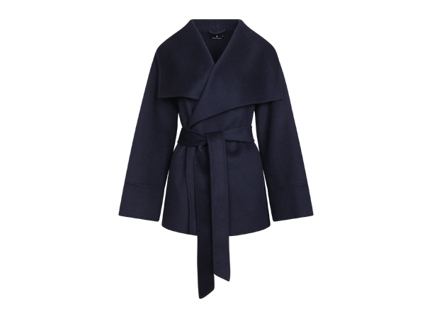 Arabella Jacket Navy S Short wool wrap jacket 