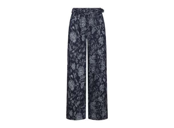 Claire Pants Dark denim S Decorative pattern pants 