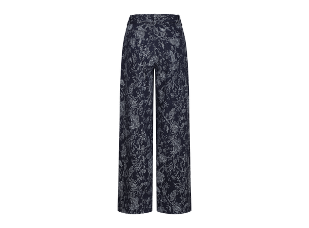 Claire Pants Dark denim S Decorative pattern pants 